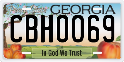 GA license plate CBH0069
