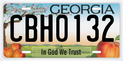 GA license plate CBH0132