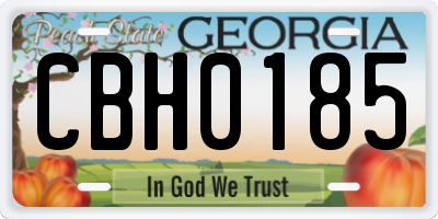 GA license plate CBH0185