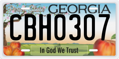 GA license plate CBH0307
