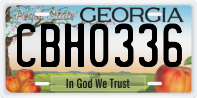GA license plate CBH0336