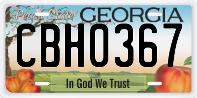 GA license plate CBH0367