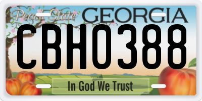 GA license plate CBH0388
