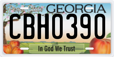 GA license plate CBH0390