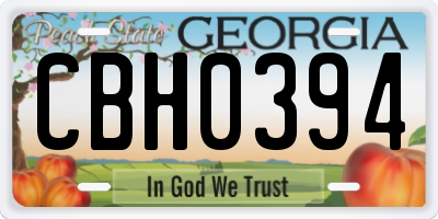 GA license plate CBH0394