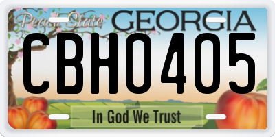 GA license plate CBH0405