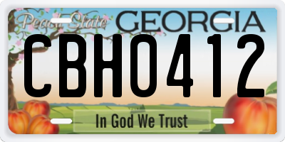 GA license plate CBH0412