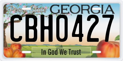 GA license plate CBH0427