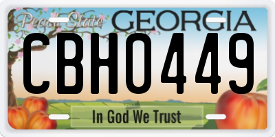 GA license plate CBH0449