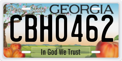 GA license plate CBH0462