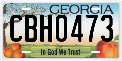 GA license plate CBH0473