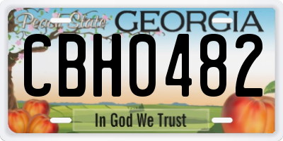 GA license plate CBH0482