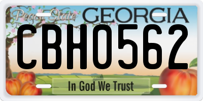 GA license plate CBH0562