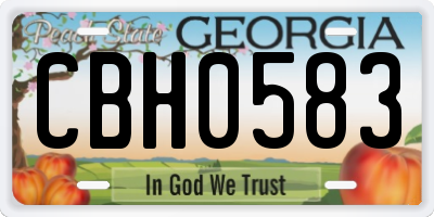 GA license plate CBH0583