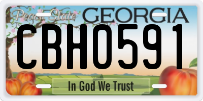 GA license plate CBH0591
