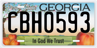 GA license plate CBH0593