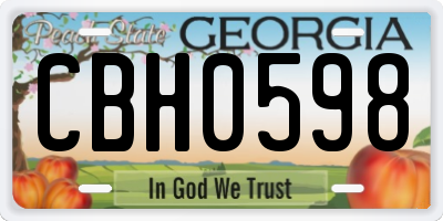 GA license plate CBH0598