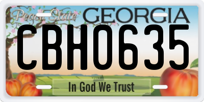 GA license plate CBH0635