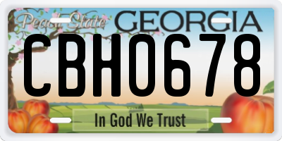 GA license plate CBH0678