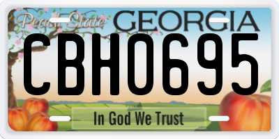 GA license plate CBH0695