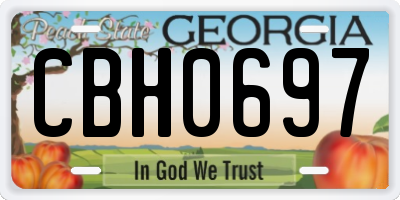 GA license plate CBH0697