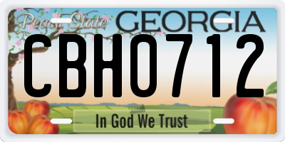GA license plate CBH0712