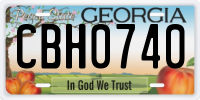 GA license plate CBH0740