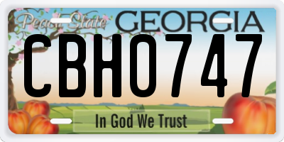 GA license plate CBH0747