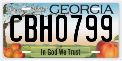 GA license plate CBH0799