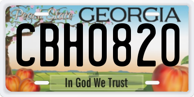 GA license plate CBH0820