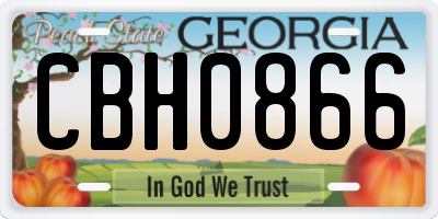 GA license plate CBH0866
