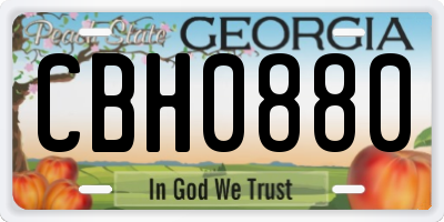 GA license plate CBH0880