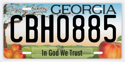GA license plate CBH0885