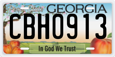 GA license plate CBH0913