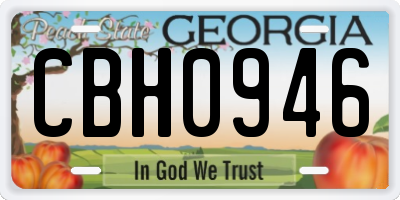GA license plate CBH0946