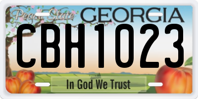 GA license plate CBH1023