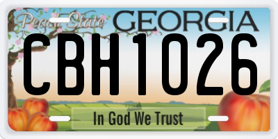 GA license plate CBH1026