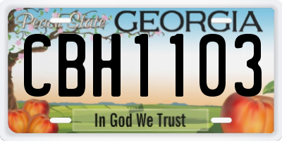 GA license plate CBH1103