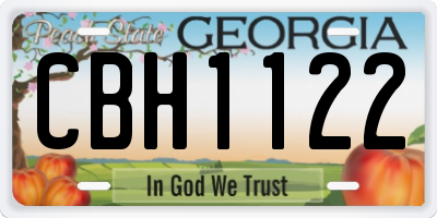 GA license plate CBH1122