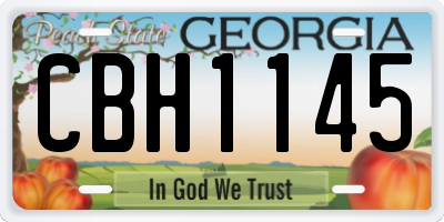 GA license plate CBH1145