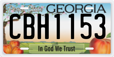 GA license plate CBH1153