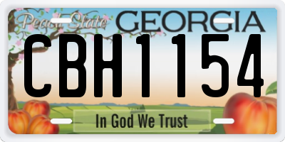 GA license plate CBH1154