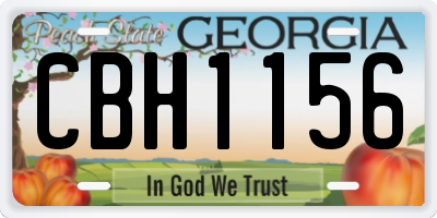 GA license plate CBH1156