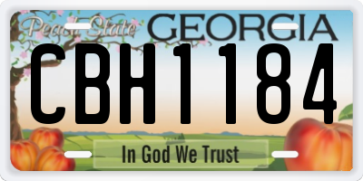 GA license plate CBH1184