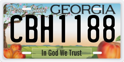 GA license plate CBH1188