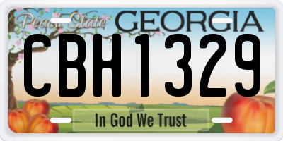 GA license plate CBH1329