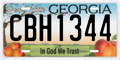 GA license plate CBH1344