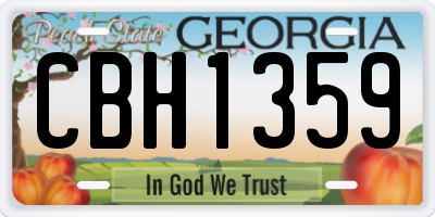 GA license plate CBH1359