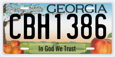 GA license plate CBH1386