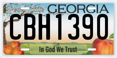 GA license plate CBH1390